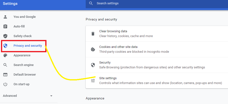 Privacy and security google chrome
