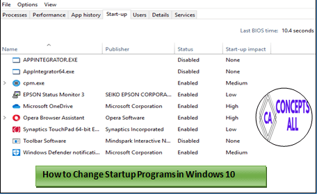 How to Change Startup Programs in Windows 10 - Concepts All