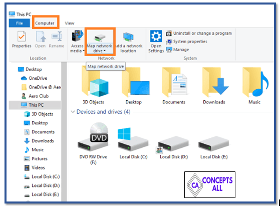 map network drive in windows 10