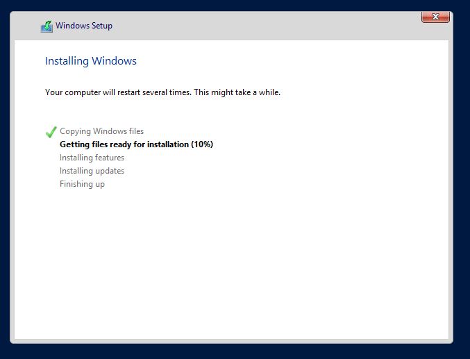 Installing Windows screen in server 2012
