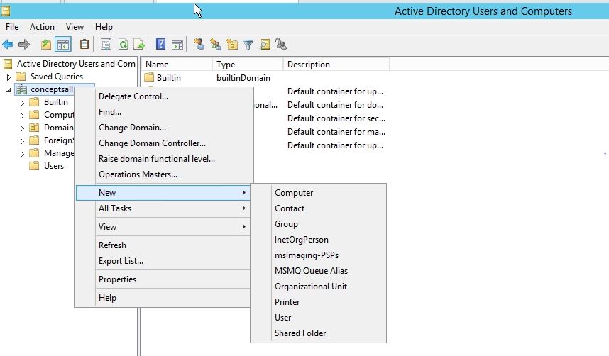 OU options in Active Directory