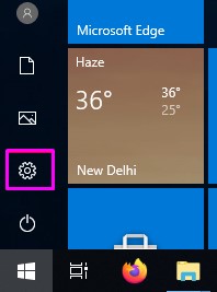 settings Options in Windows 10_1