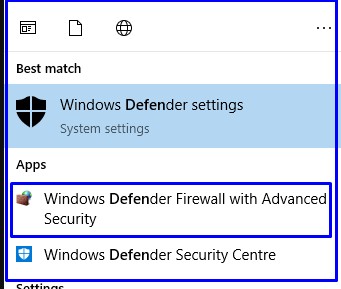 How to open Windows defender firewall with advanced security