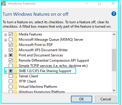 Enable CISF file Sharing on Windows 10