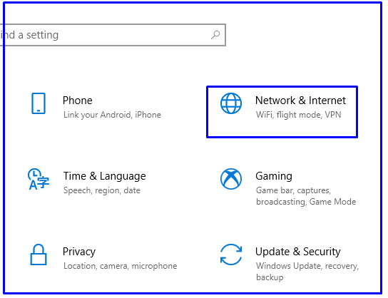 Internet Settings Options Windows 10