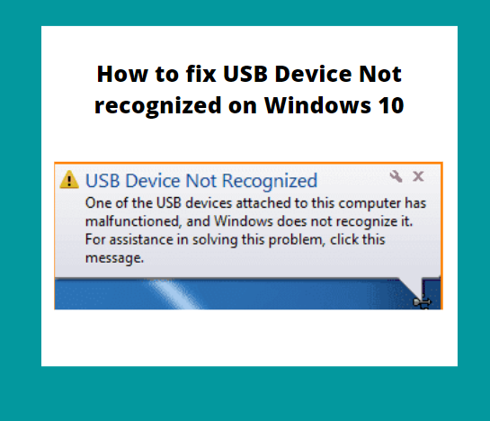 Rettsmedicin Jeg klager verden 5 ways to fix USB Device not recognized On Windows 10/11 - Concepts All