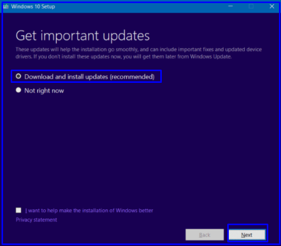 install Windows 10 recommended