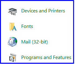 Devices and Printers Options in Windows 10