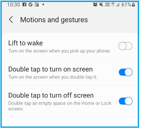 double tap to turn on screen on android