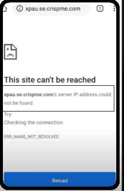 Server ip address could not be found android