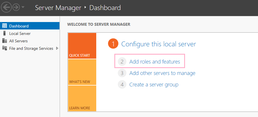 Server Manager Dashboard