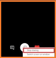 Stop screen