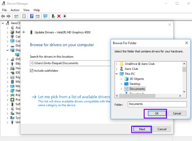 Manually Installed Driver