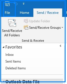 File Options on Microsoft Outlook 2019