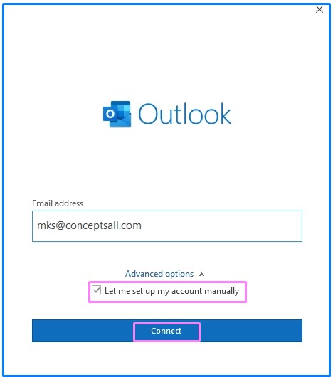 Manual Configure Outlook