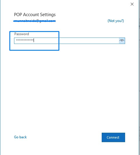 Password Options Outlook configuration 2019