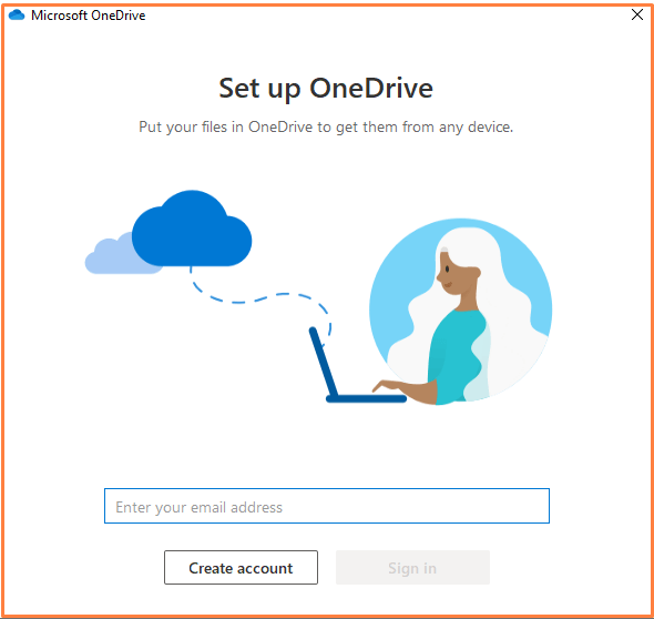 set up OneDrive on Windows 10