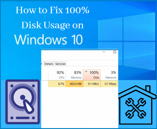 100% Disk usage on Windows 10