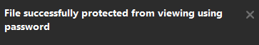 File successfully protected from viewing using password