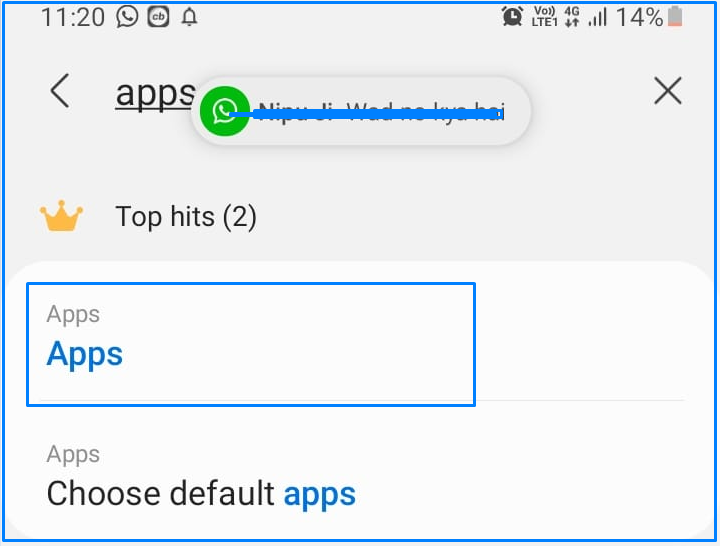 Search Apps on android