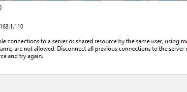 Multiple Connections to a Server or Shared Resource error