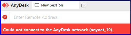 Could not Connect to Anydesk Network