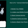 Warning Camera Failed in Samsung Mobile